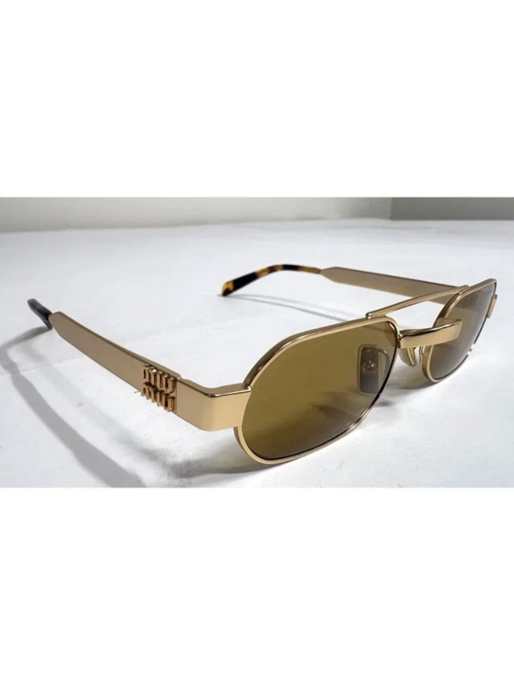 Miu Miu 52mm Oval Sunglasses in Ancient Gold/Brown